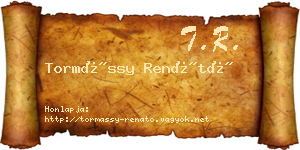 Tormássy Renátó névjegykártya