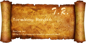Tormássy Renátó névjegykártya