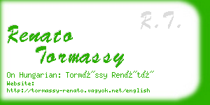 renato tormassy business card